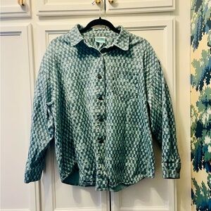 Trendy, 100% cotton blue geometric-patterned shirt/jacket